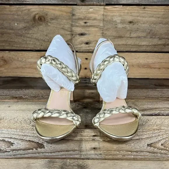 Kate Spade Saffron Heel - Antique Gold Leather - 6.5 - New without box - Picture 3 of 8